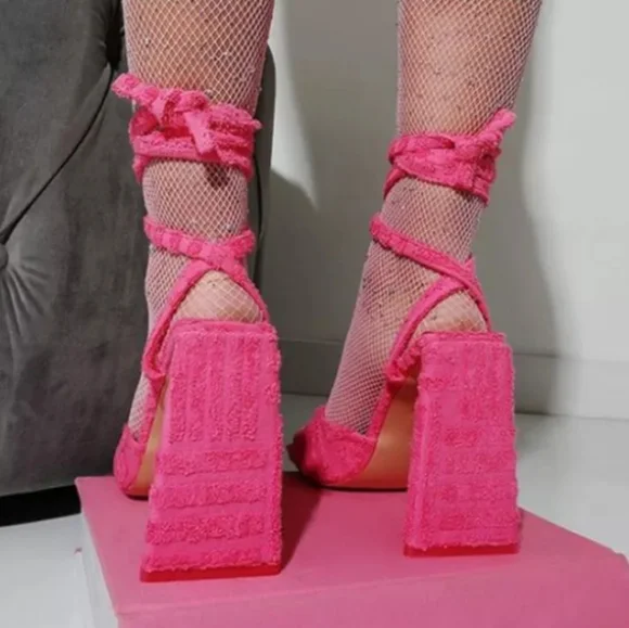 Wedge material girl heels - Picture 2 of 4